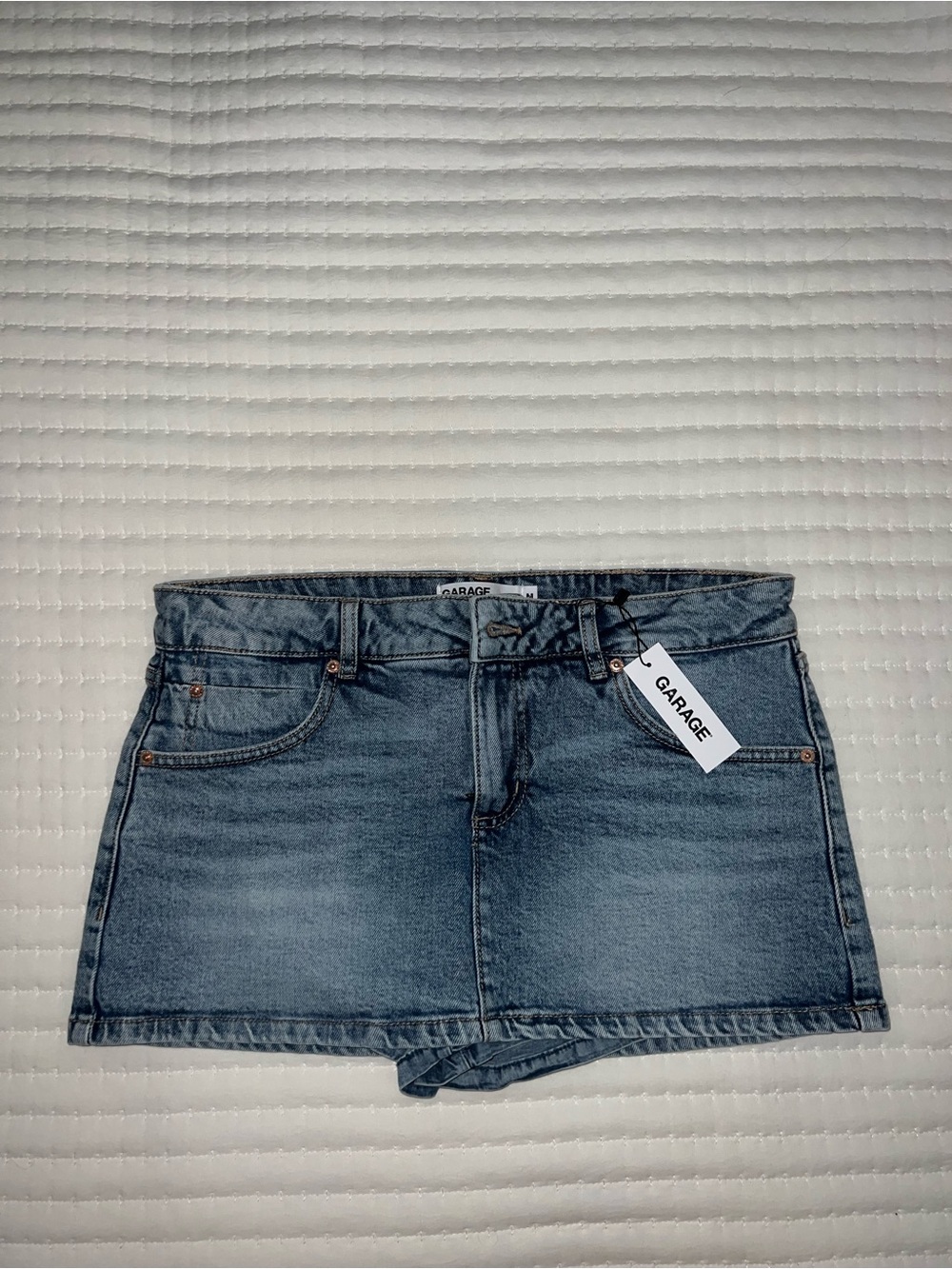 Garage Medium Wash Denim Jean Skort